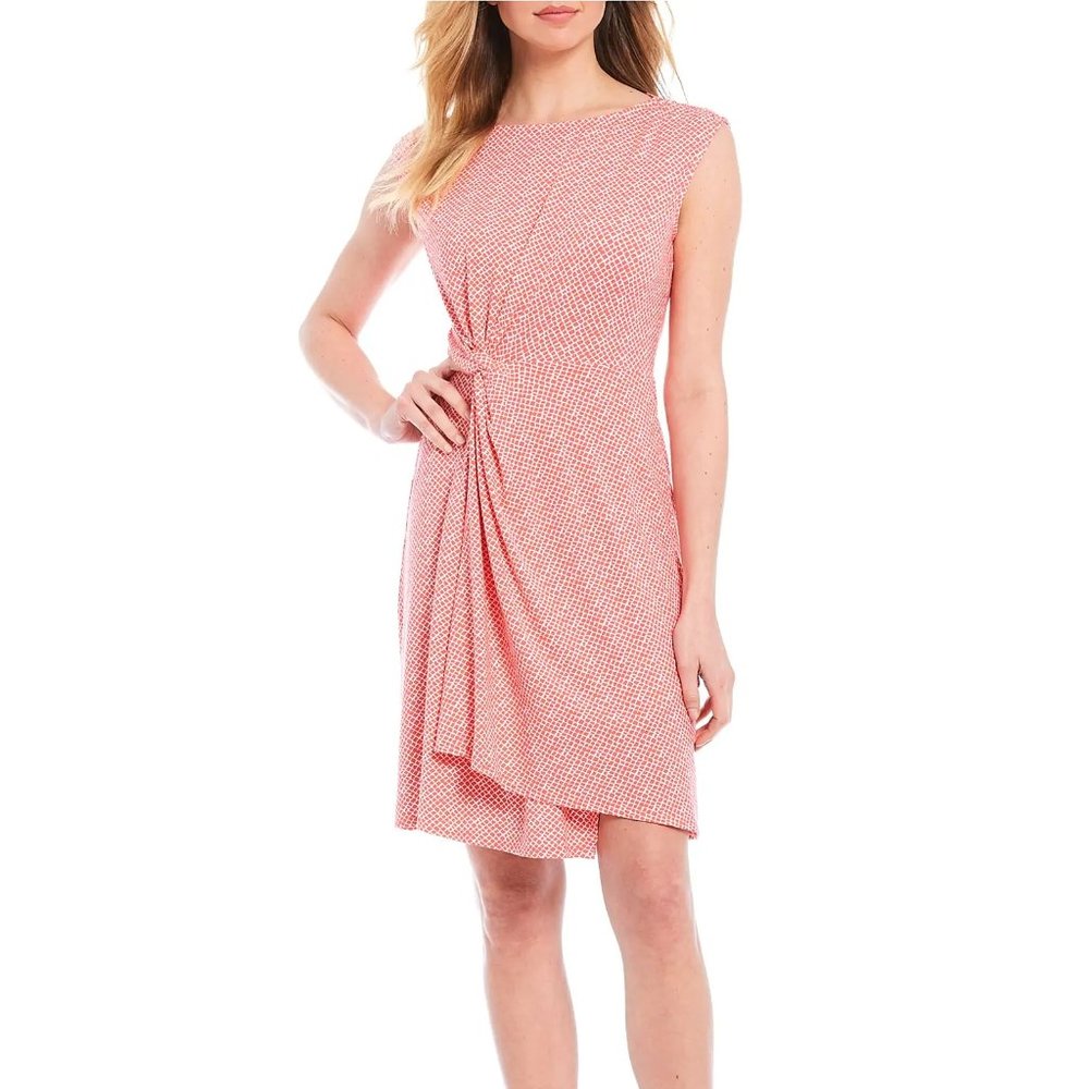 Tommy Bahama Pink and White Goa Boa Paradise Side Twist Dress
